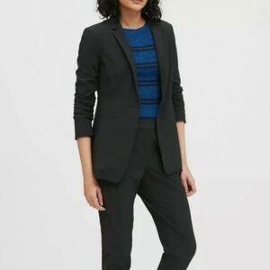 NWT Banana Republic Long and Lean Stretch Blazer Size 0 Black Single Button